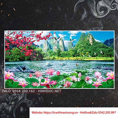 Tranh sơn thủy hữu tình trang trí sang chảnh-PGA-44