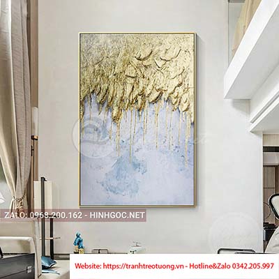 Tranh trừu tượng màu vàng nghệ thuật-QD-41
