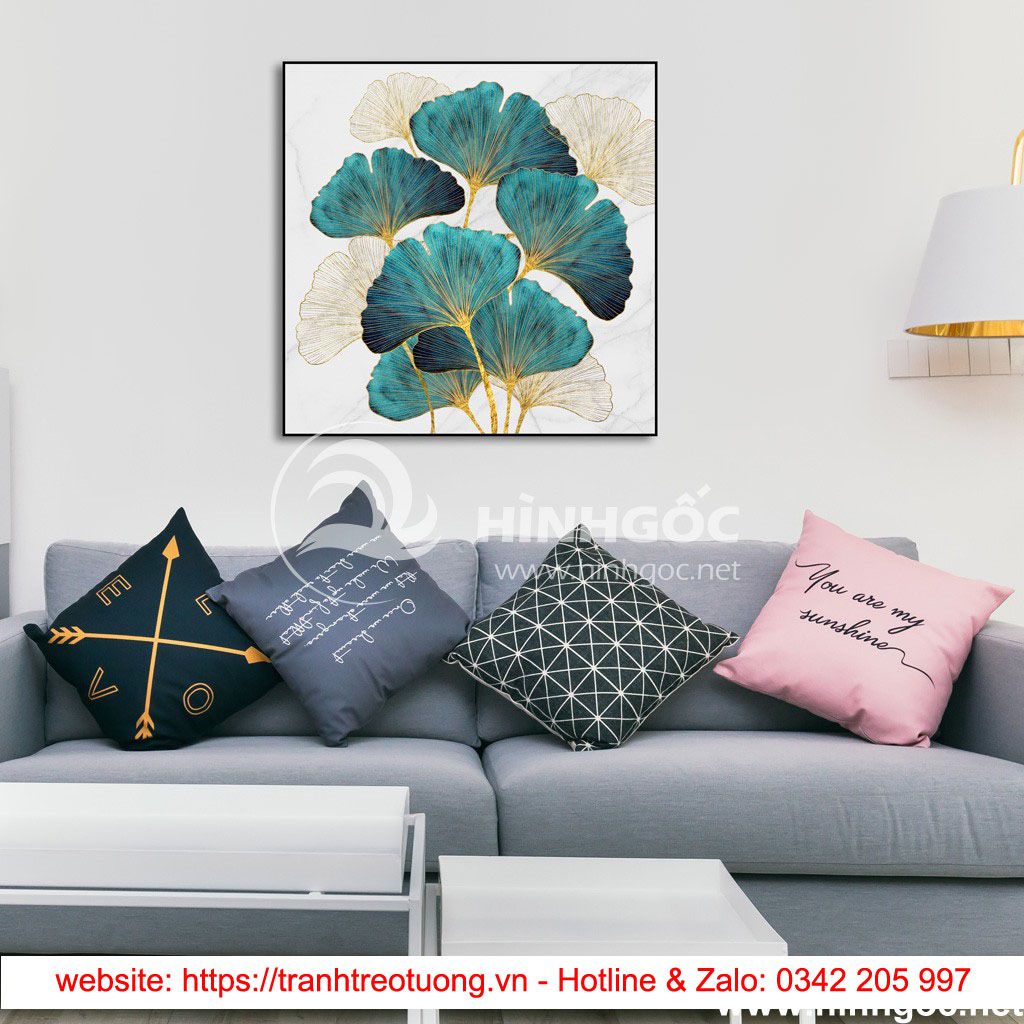 Tranh lá cây vàng xanh nghệ thuật-UT-133