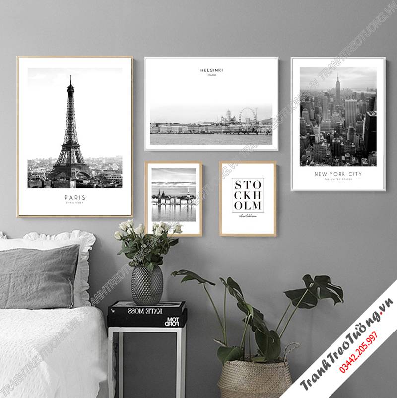 Tranh treo tường nhiều tấm ghép C8670