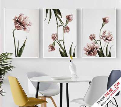 Tranh Hoa Treo Phòng Khách 3 bức G10