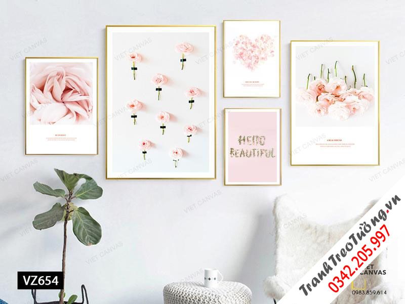 Bộ 5 Tranh Hoa Nở Ngọt Ngào Và Quotes