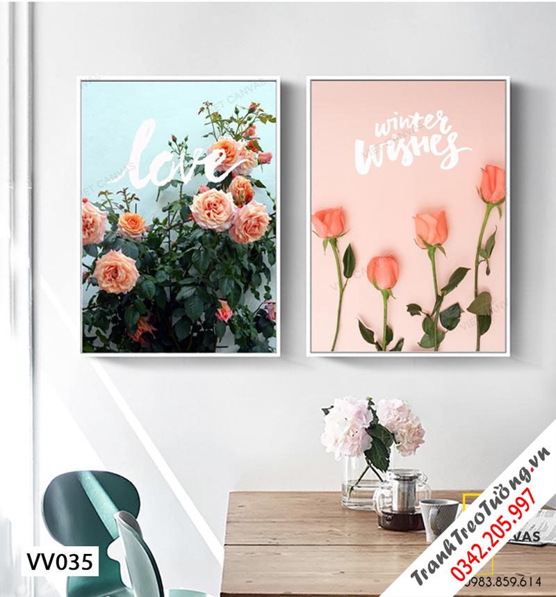 Bộ 2 Tranh Hoa Hồng Ngọt Ngào