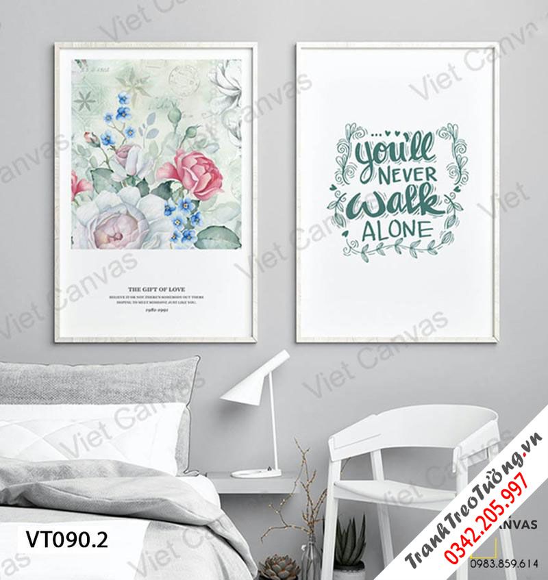 Bộ 2 Tranh Hoa Và Quotes