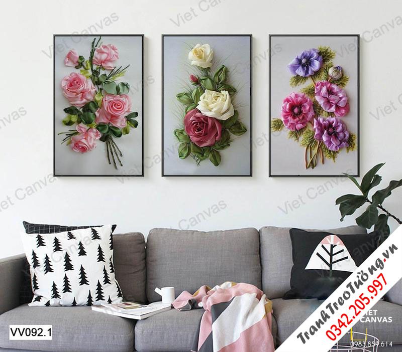 Bộ 3 Tranh Những Đóa Hoa Hồng