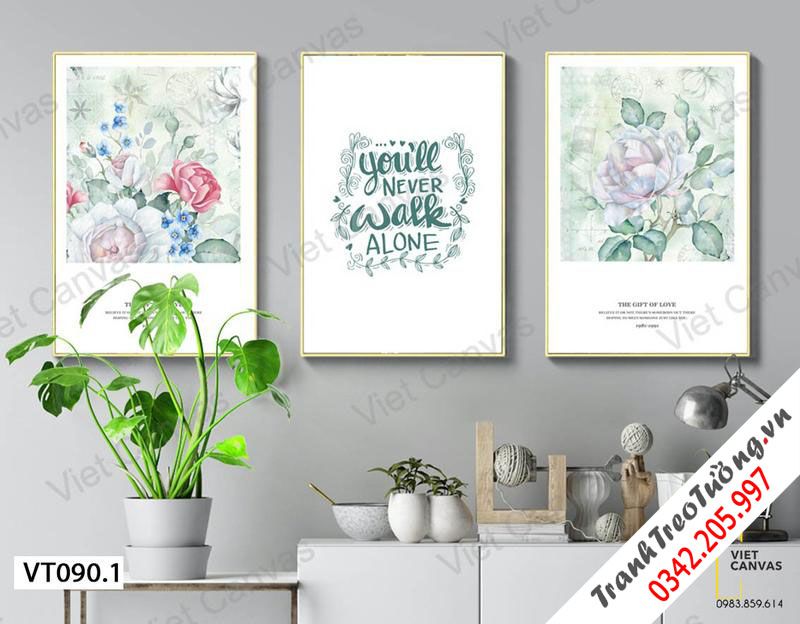 Bộ 3 Tranh Hoa Và Quotes