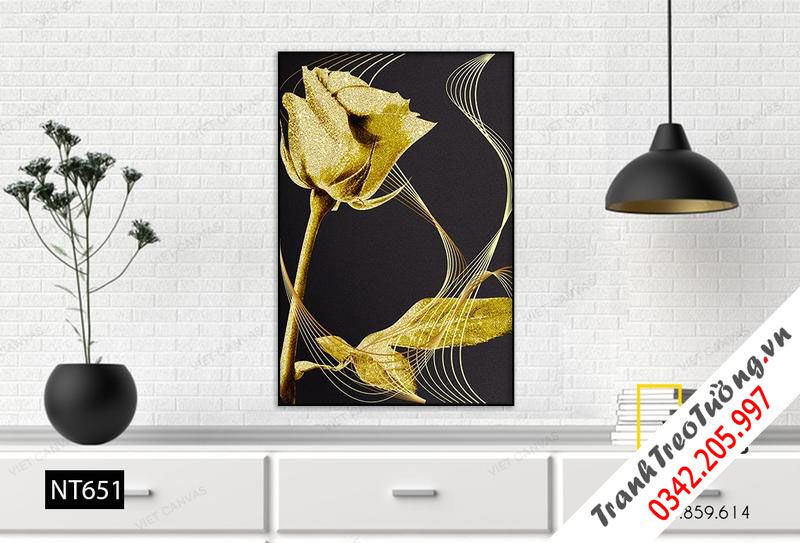 Tranh Bông Hồng Vàng Sang Chảnh