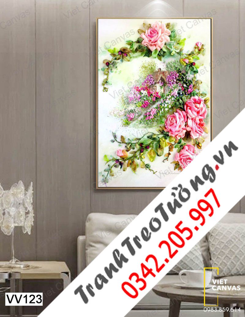 Tranh Vòm Hoa Và Lối Đi Đầy Hoa