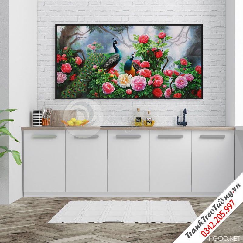 Tranh hoa Mẫu Đơn treo tường 1 bức M62