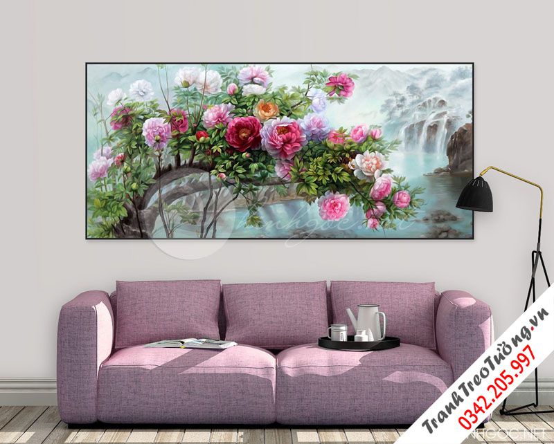 Tranh hoa Mẫu Đơn treo tường 1 bức M63