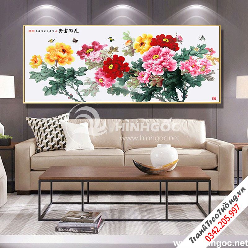 Tranh hoa Mẫu Đơn treo tường 1 bức M67