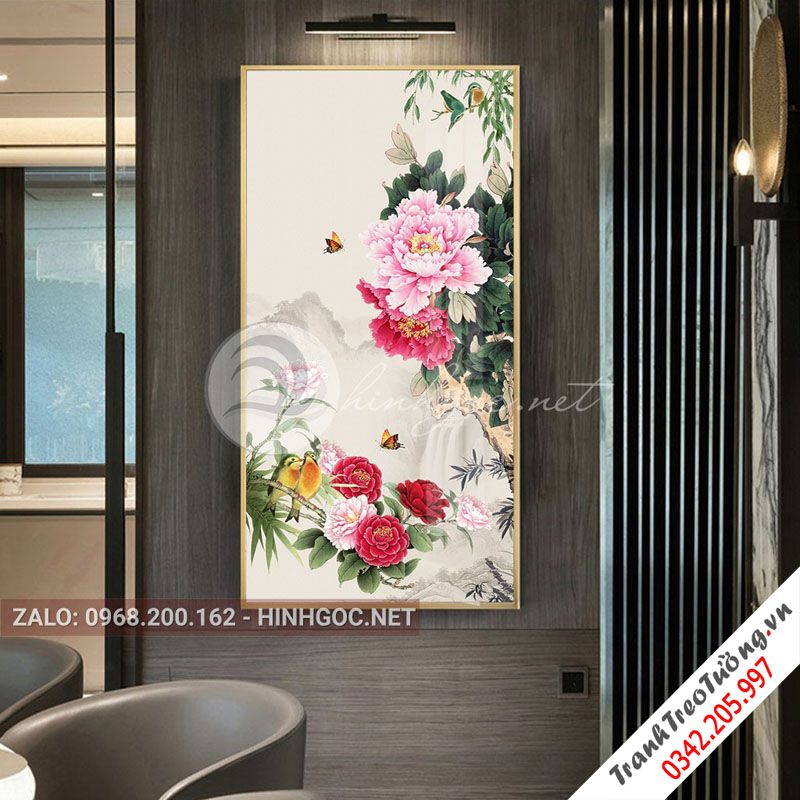 Tranh hoa Mẫu Đơn treo tường 1 bức M70