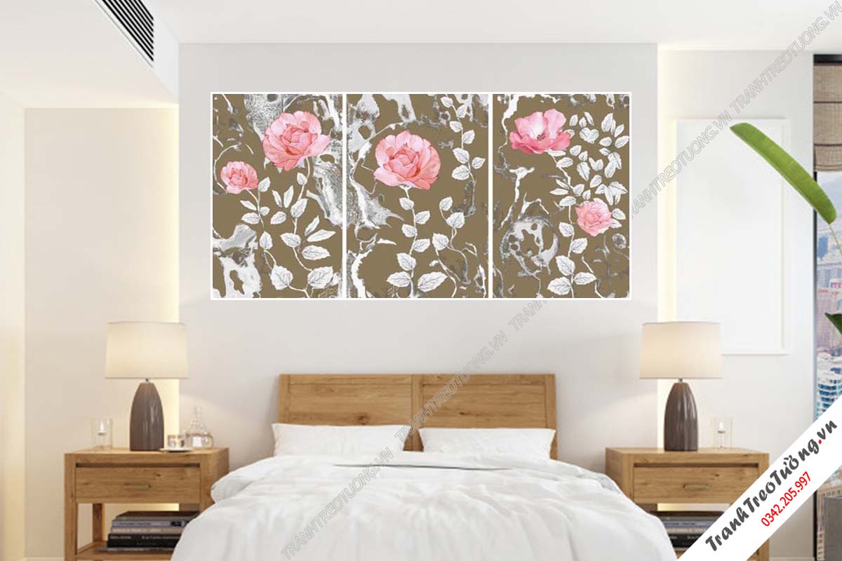 Bộ 3 tranh Hoa ghép Nghệ Thuật M111
