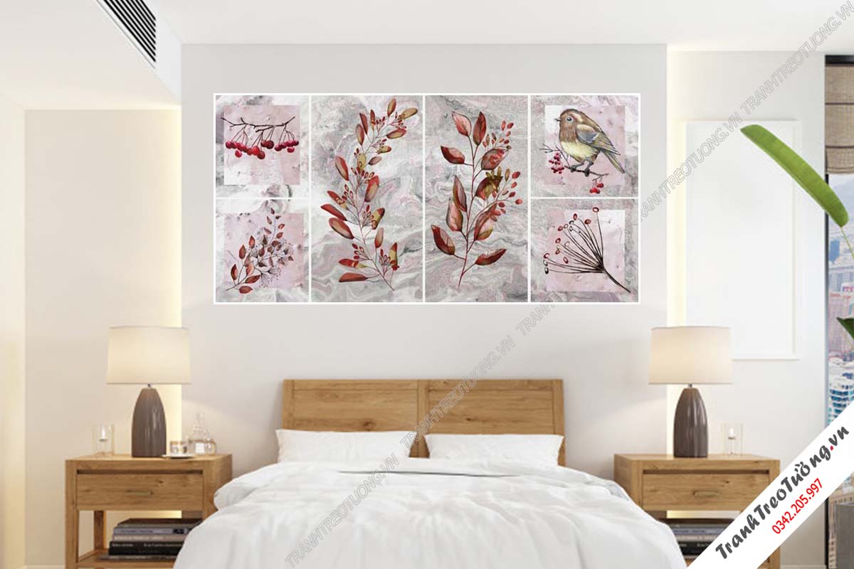 Bộ 3 tranh Hoa ghép Nghệ Thuật M127
