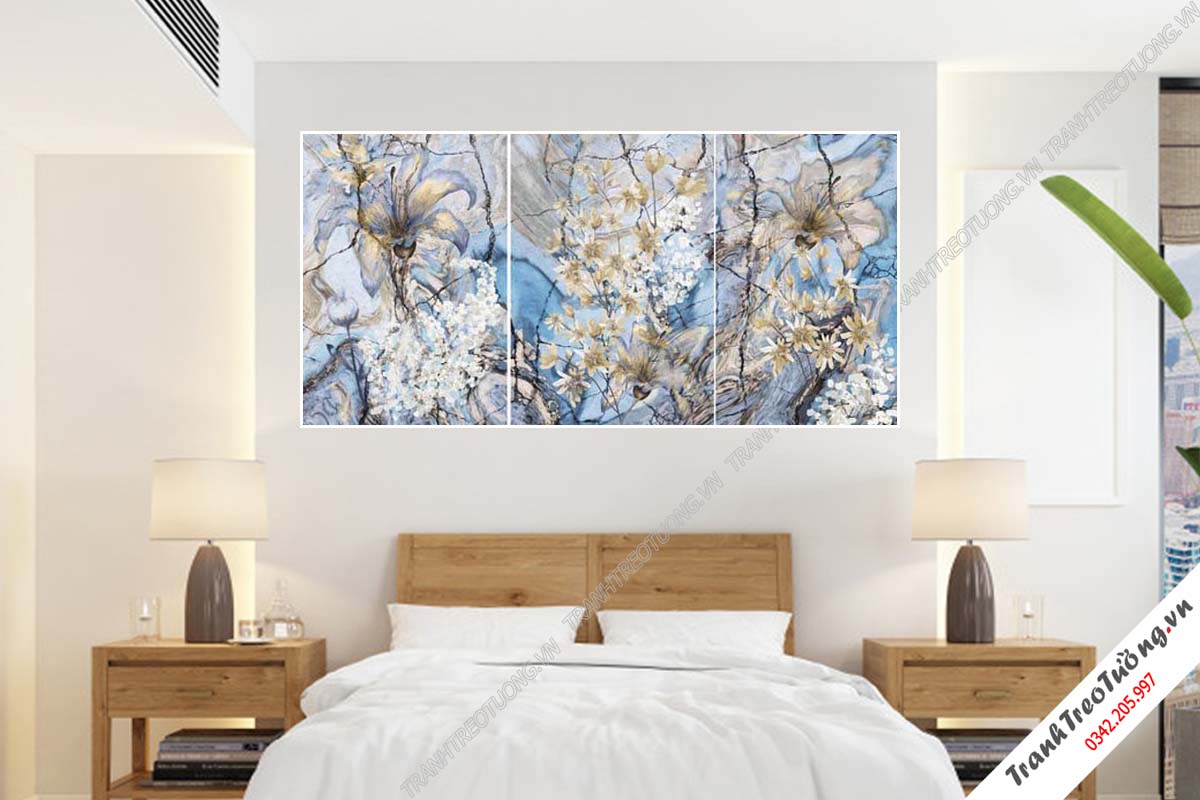 Bộ 3 tranh Hoa ghép Nghệ Thuật M150