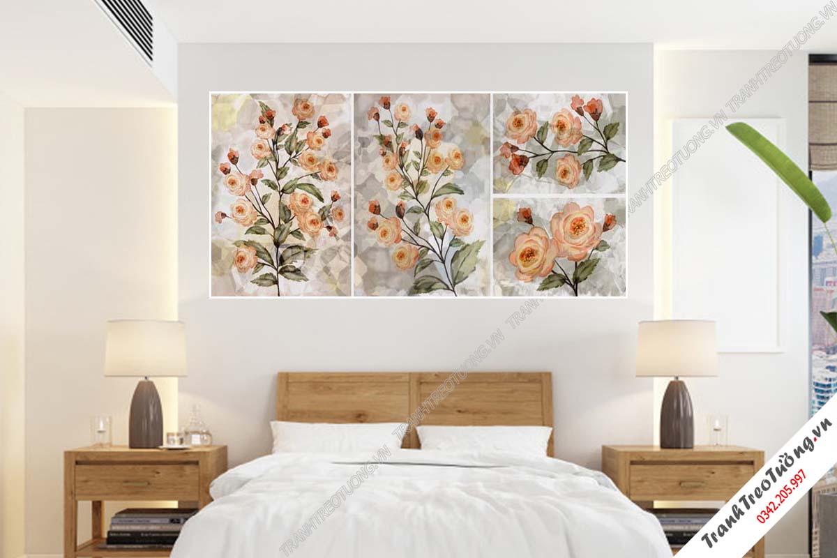 Bộ 3 tranh Hoa ghép Nghệ Thuật M153
