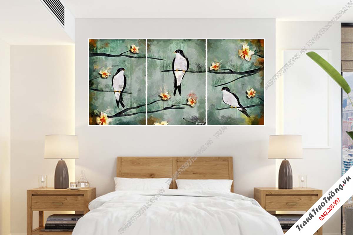 Bộ 3 tranh Hoa ghép Nghệ Thuật M67