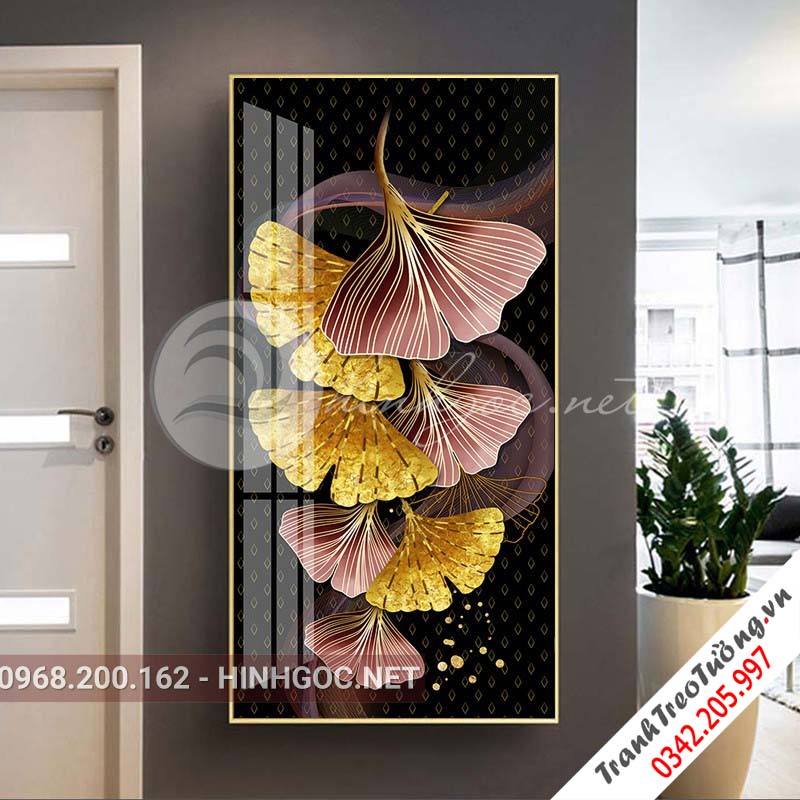 Tranh treo tường, cành lá họa tiết sắc màu-XG-4135