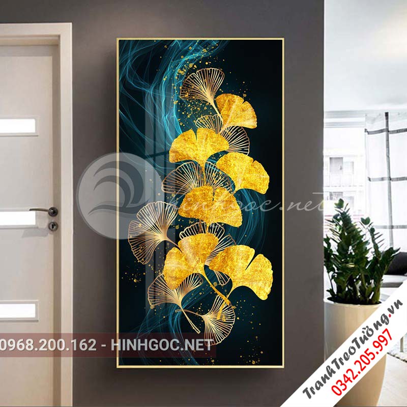 Tranh treo tường, dải vân, cành lá họa tiết sắc màu-XG-4136