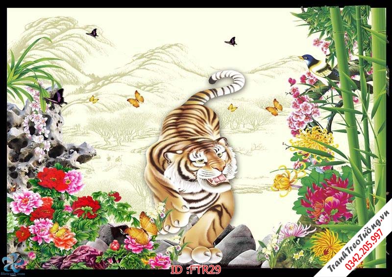 Tranh Rồng Hổ Đại Bàng 3d M33