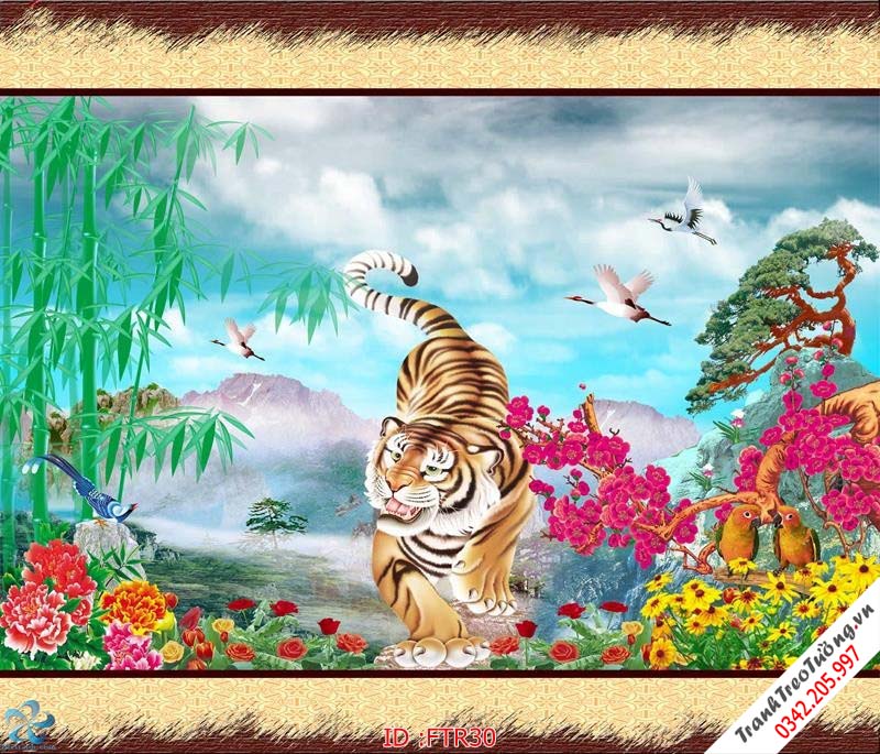 Tranh Đại Bàng Hổ Rồng 3d M34