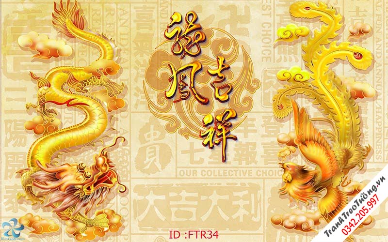 Tranh Rồng Hổ Đại Bàng hiện đại M38