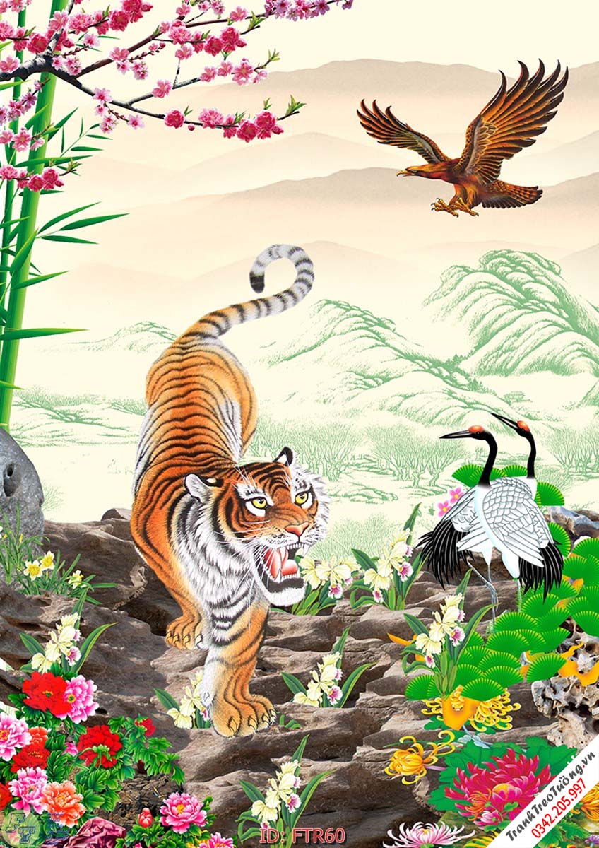 Tranh Rồng Hổ Đại Bàng hiện đại M60