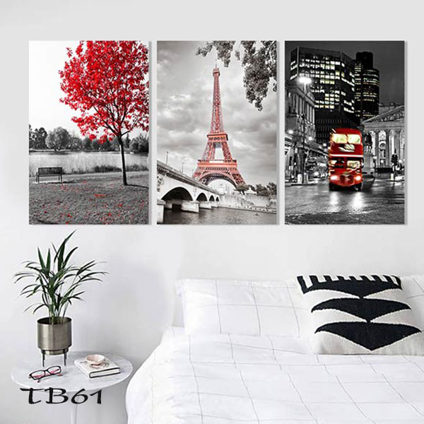 Bộ 3 tranh treo tường scandinavian Paris W269 M2