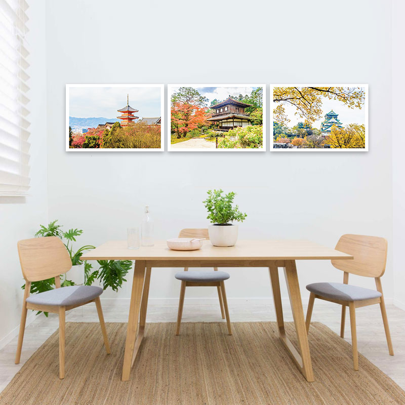 Bộ 3 tranh chủ đề Nhật Bản “Mùa thu vàng trên tầng tháp cổ” M1