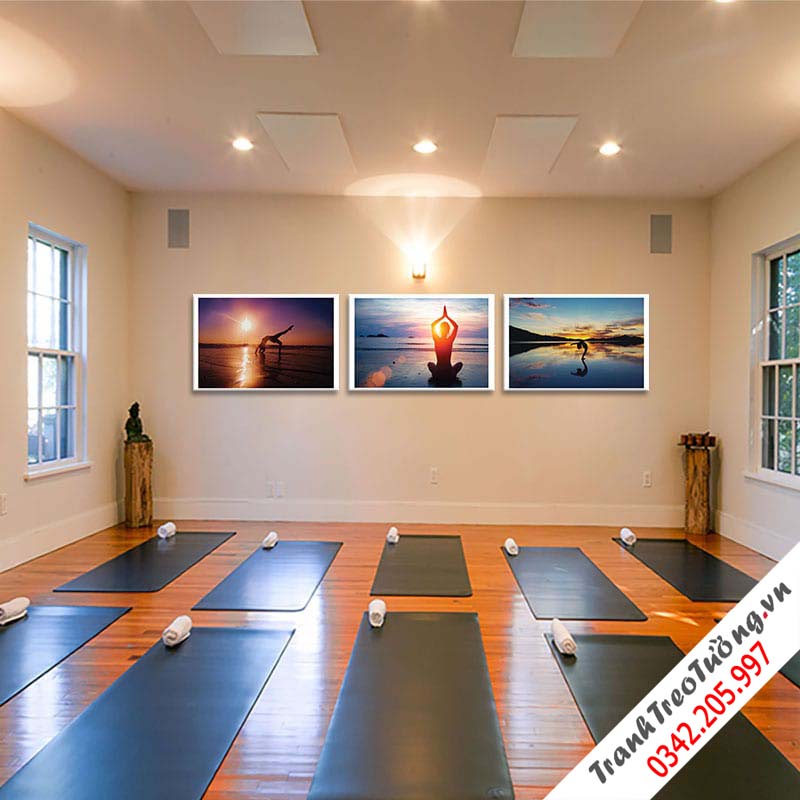 Bộ 3 Tranh yoga trên biển M2