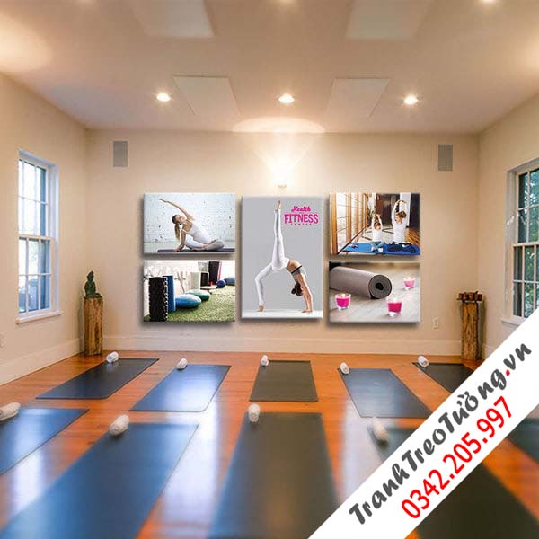 Bộ 5 tranh treo tường phòng yoga cho mọi người W581 M3