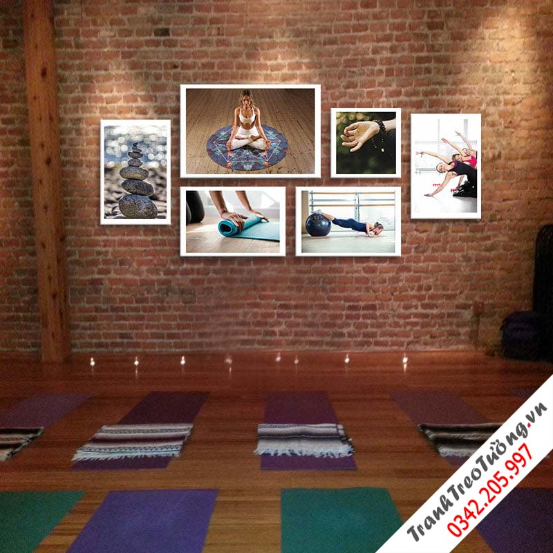 Bộ 6 tranh treo tường cho phòng Yoga W1141 M3