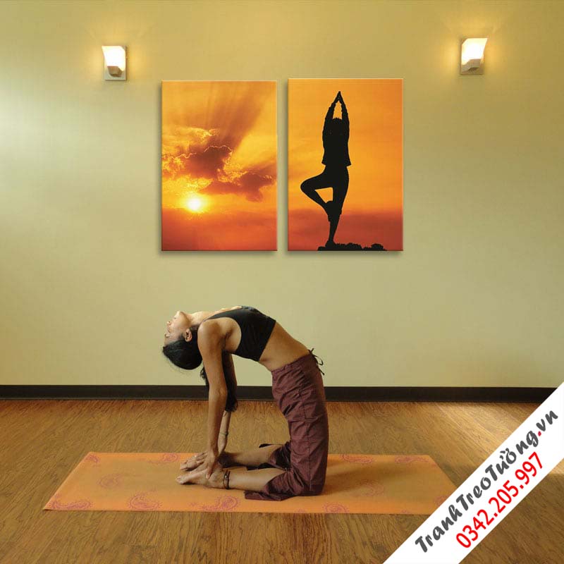 Tranh Yoga – Tranh trang trí phòng Yoga đẹp W1137 M3