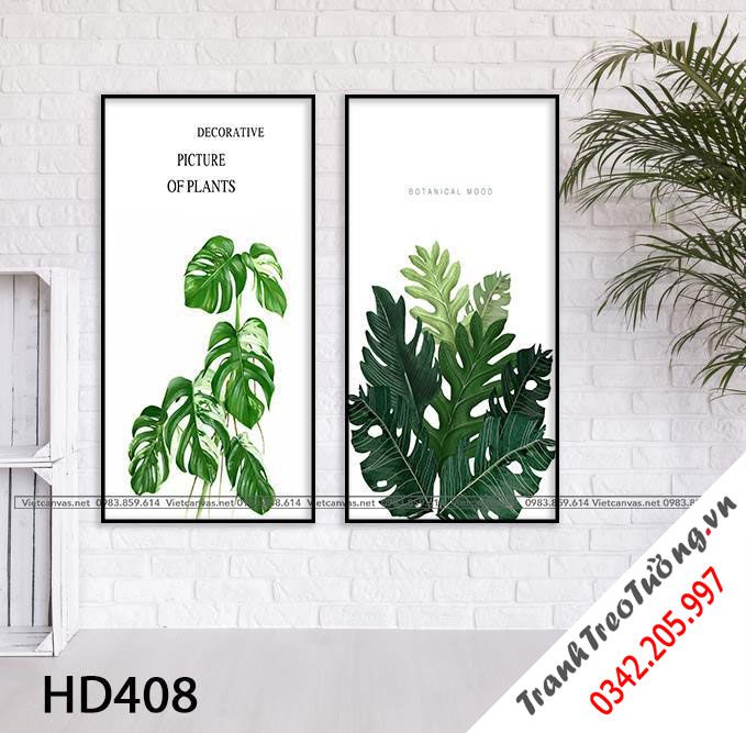Bộ 2 Tranh Những Chiếc Lá Xanh