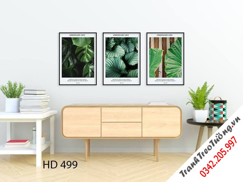 Bộ 3 Tranh Lá Cây Xanh