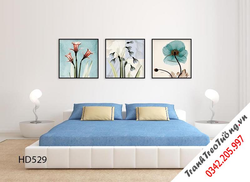 Bộ 3 Tranh Những Bông Hoa Đua Nở