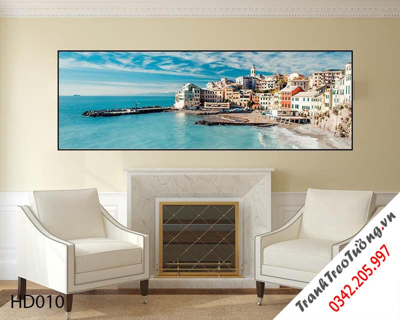 Tranh Ngôi Làng Bogliasco Bên Biển