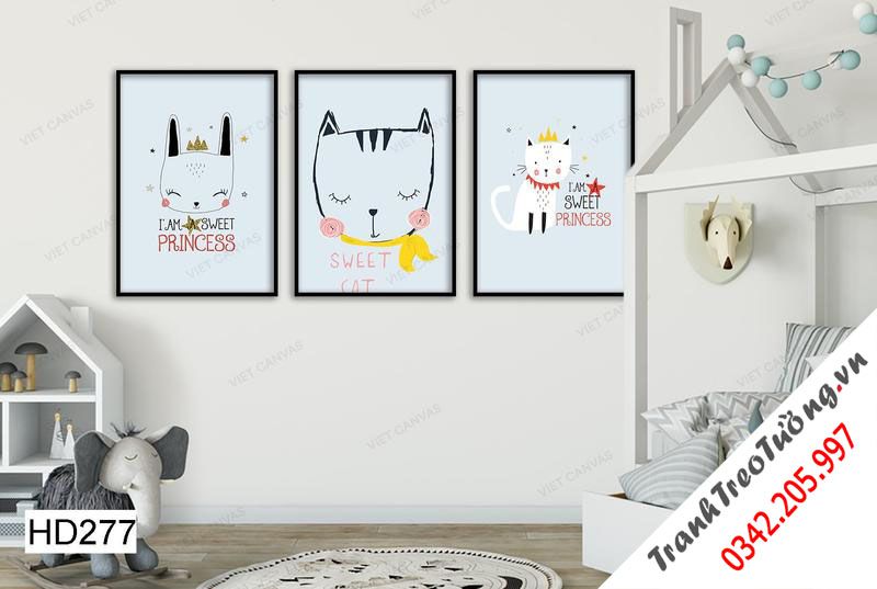 Bộ 3 Tranh Sweet Cat