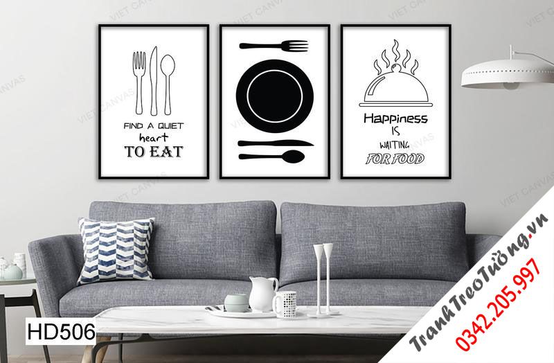 Bộ 3 Tranh Dụng Cụ Trên Bàn Ăn
