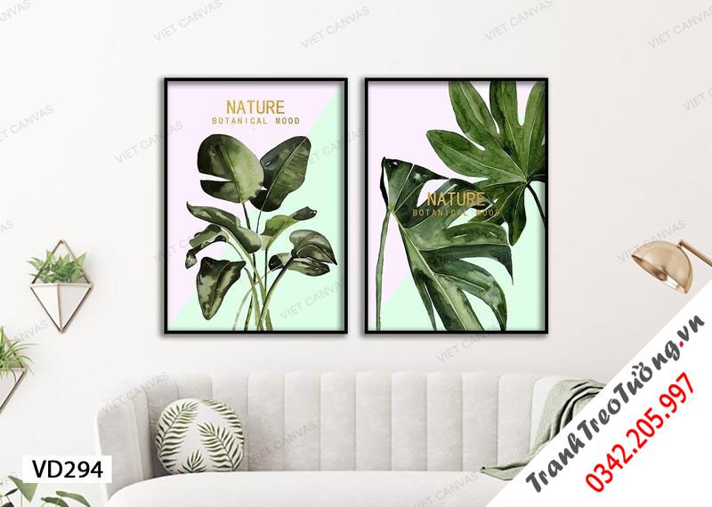 Bộ 2 Tranh Lá Cây Thiên Nhiên