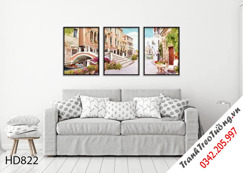 Bộ 3 Tranh Góc Nhìn Thành Phố Ý