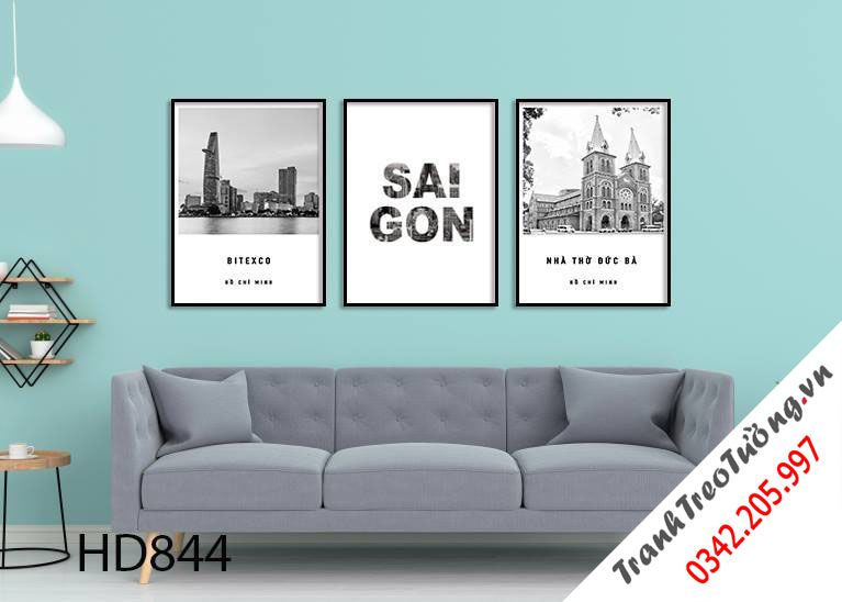 Bộ 3 Tranh Khung Cảnh Sài Gòn Và Quotes