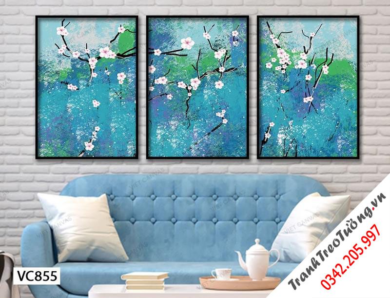 Bộ 3 Tranh Những Cánh Hoa Đào Ấn Tượng