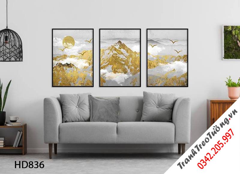 Bộ 3 Tranh Núi Vàng Hùng Vĩ