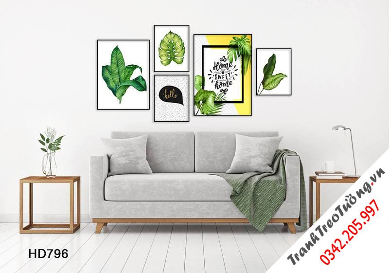Bộ 5 Tranh Lá Cây Nhiệt Đới