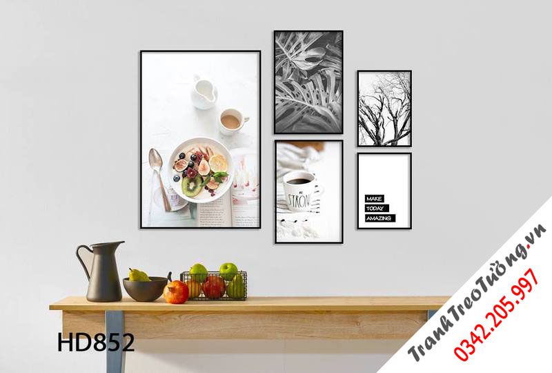 Bộ 5 Tranh Cây Khô, Lá Cây, Quotes Và Món Ăn Ngon Miệng