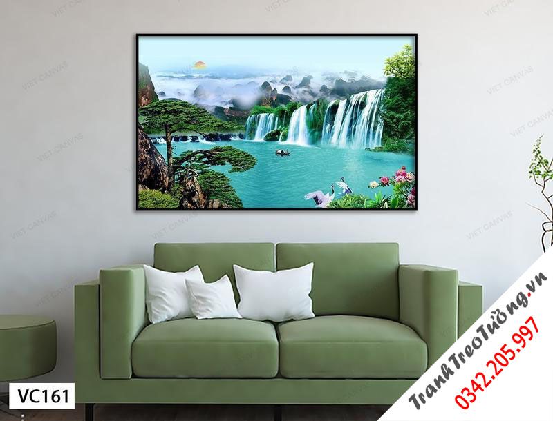 Tranh Thác Nước Chảy