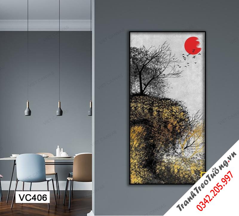 Tranh Cây Khô Cằn Giữa Trời