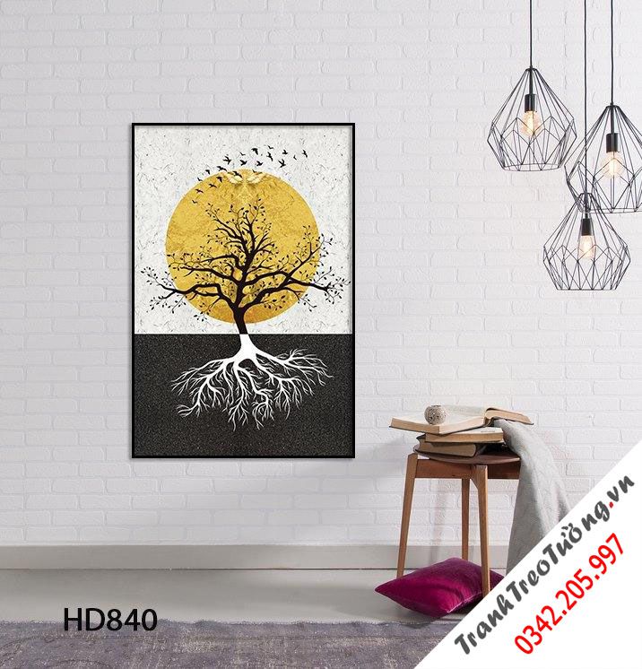 Tranh Bóng Cây Dưới Ánh Trăng