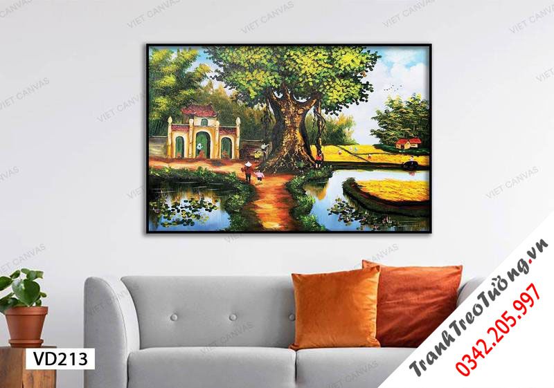 Tranh Cây Cổ Thụ Đầu Làng